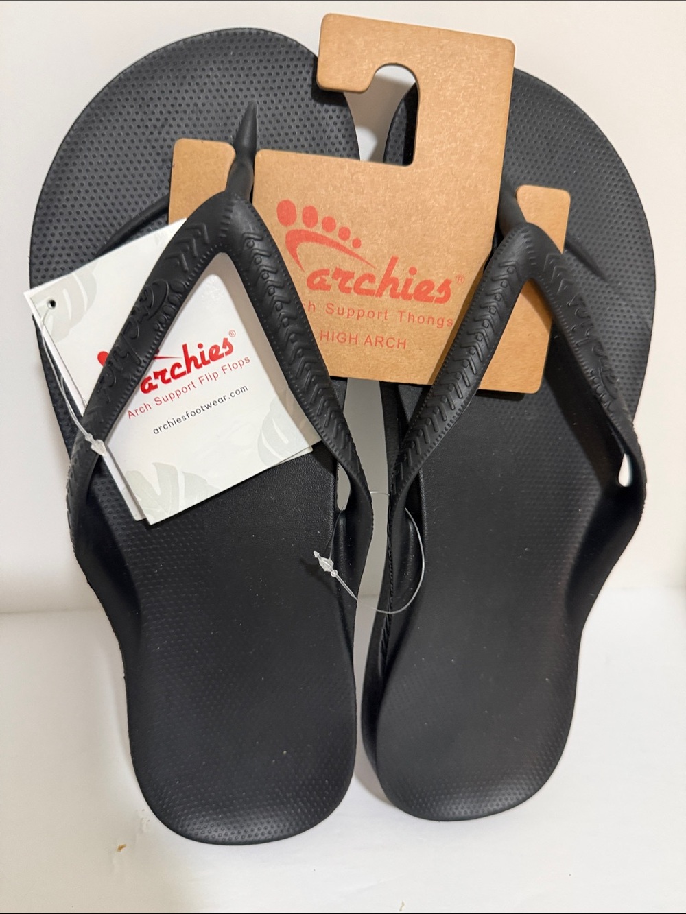 Archie’s Men’s Black Arch Support Flip Flops Size 11